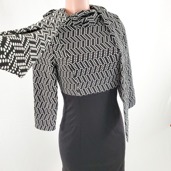 B Michael America Black and White Sheath Dress 10 - Picture 5 of 8